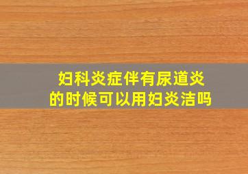 妇科炎症伴有尿道炎的时候可以用妇炎洁吗