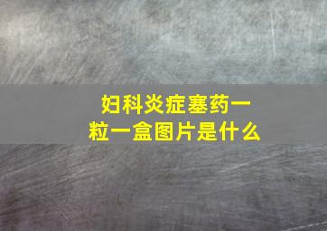 妇科炎症塞药一粒一盒图片是什么