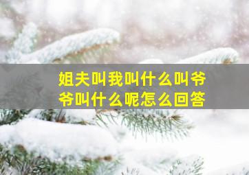 姐夫叫我叫什么叫爷爷叫什么呢怎么回答