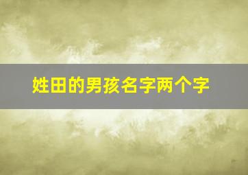 姓田的男孩名字两个字