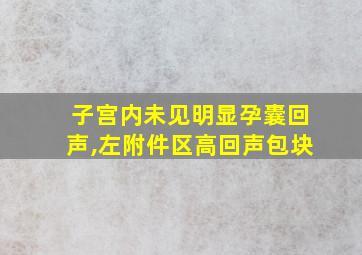 子宫内未见明显孕囊回声,左附件区高回声包块