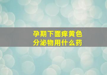 孕期下面痒黄色分泌物用什么药