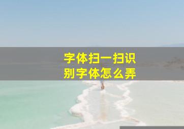 字体扫一扫识别字体怎么弄