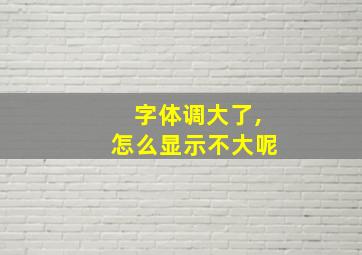 字体调大了,怎么显示不大呢