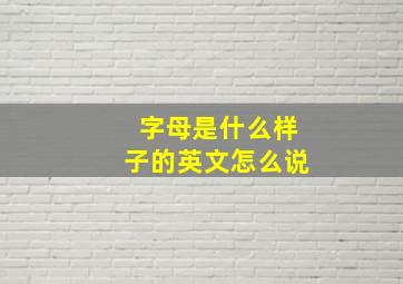 字母是什么样子的英文怎么说