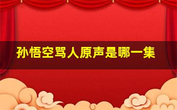 孙悟空骂人原声是哪一集