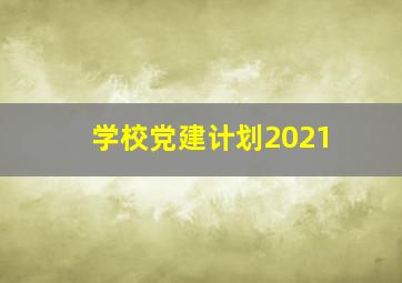 学校党建计划2021