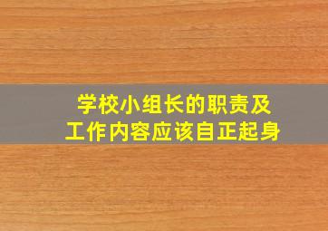 学校小组长的职责及工作内容应该自正起身