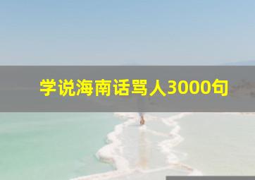 学说海南话骂人3000句