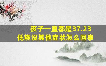 孩子一直都是37.23低烧没其他症状怎么回事