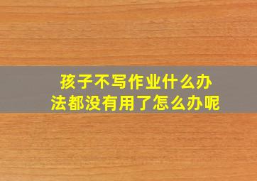 孩子不写作业什么办法都没有用了怎么办呢