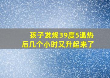 孩子发烧39度5退热后几个小时又升起来了