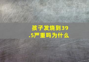 孩子发烧到39.5严重吗为什么