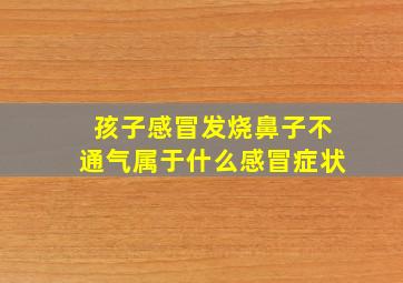 孩子感冒发烧鼻子不通气属于什么感冒症状