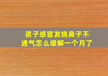 孩子感冒发烧鼻子不通气怎么缓解一个月了