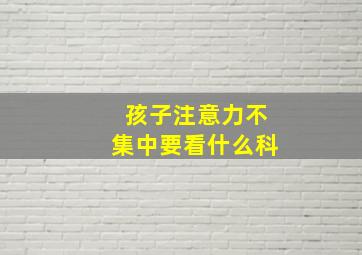 孩子注意力不集中要看什么科