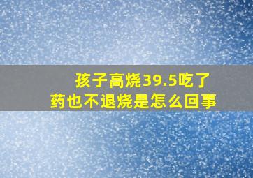 孩子高烧39.5吃了药也不退烧是怎么回事