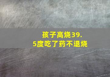 孩子高烧39.5度吃了药不退烧