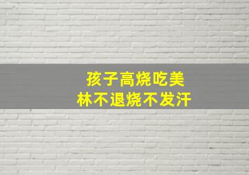 孩子高烧吃美林不退烧不发汗