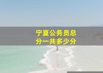 宁夏公务员总分一共多少分