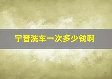 宁晋洗车一次多少钱啊