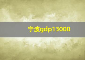 宁波gdp13000