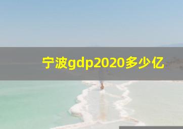 宁波gdp2020多少亿