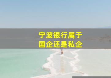 宁波银行属于国企还是私企