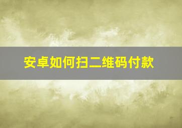 安卓如何扫二维码付款