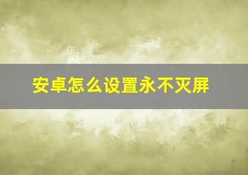 安卓怎么设置永不灭屏