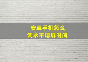 安卓手机怎么调永不熄屏时间