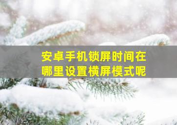 安卓手机锁屏时间在哪里设置横屏模式呢