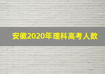 安徽2020年理科高考人数