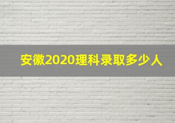 安徽2020理科录取多少人