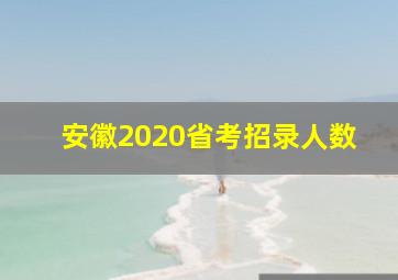 安徽2020省考招录人数