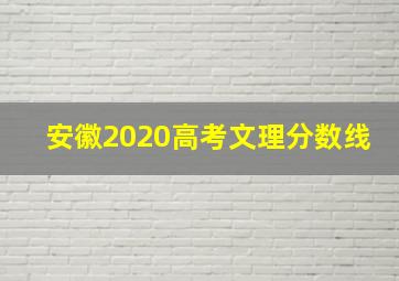 安徽2020高考文理分数线