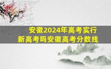 安徽2024年高考实行新高考吗安徽高考分数线