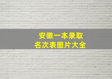 安徽一本录取名次表图片大全