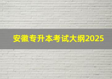 安徽专升本考试大纲2025