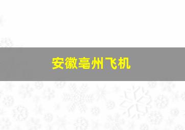 安徽亳州飞机