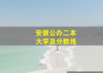 安徽公办二本大学及分数线