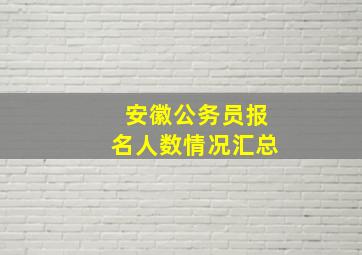 安徽公务员报名人数情况汇总