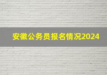 安徽公务员报名情况2024