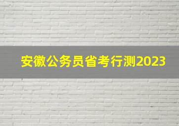 安徽公务员省考行测2023