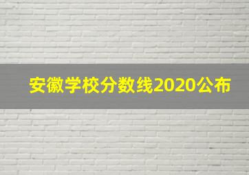 安徽学校分数线2020公布