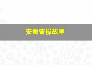 安徽曹操故里