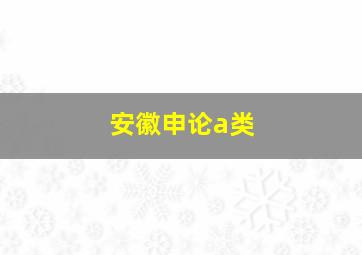 安徽申论a类