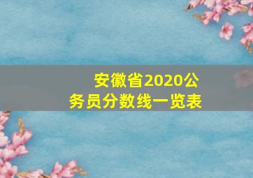 安徽省2020公务员分数线一览表