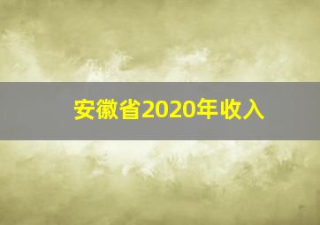 安徽省2020年收入