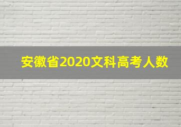 安徽省2020文科高考人数